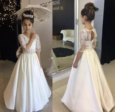 Flower Girl Dresses with Beaded on Waist 