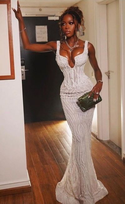 Sexy Sequins Lace Prom DressEveningGowns with Shawl