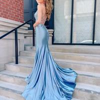 SP2254,Luxury Beaded Mermaid Prom Dresses,Spaghetti Straps Evening Gown - Thumbnail 1