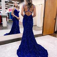 SP2253,Sparkle Mermaid Sequined Prom Dresses,Sequin Backless Evening Party Dress - Thumbnail 2