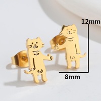 Thumbs Up Cat Earrings - Thumbnail 4