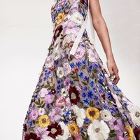 O-neck Embroidered Flower Dress Ankle Length Evening Dresses For Women Colorful Woman Clothing A-line Sleeveless Custom Made - Thumbnail 2