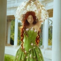 Green Prom Dress Garden Dress Starpless See-Through Dress Floral Dress Layered Tulle Dress Floral Print Evening Dress For Women - Thumbnail 2