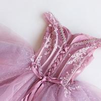 Gorgeous Pink Tulle Short Homecoming Dresses With Lace - Thumbnail 1