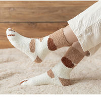 Cute Cat Paw Kitty Cartoon Winter Warm Thick Plush Socks Set - Thumbnail 7