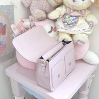 Japanese School Girl College Student Matte Pastel Pink Blue Black Brown Messenger Bag - Thumbnail 6