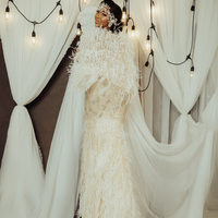 Luxury Mermaid Beaded Crystal Feathers Wedding DressBridal Gowns - Thumbnail 5