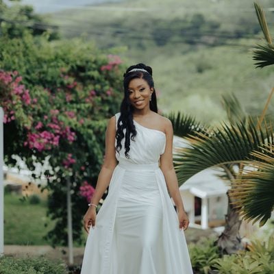 Simple mermaid one shoudler wedding dress bridal gowns