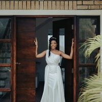 Simple Mermaid One Shoudler Wedding Dress Bridal Gowns - Thumbnail 1