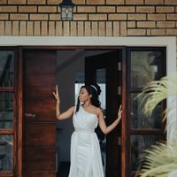 Simple Mermaid One Shoudler Wedding Dress Bridal Gowns - Thumbnail 2