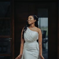 Simple Mermaid One Shoudler Wedding Dress Bridal Gowns - Thumbnail 4