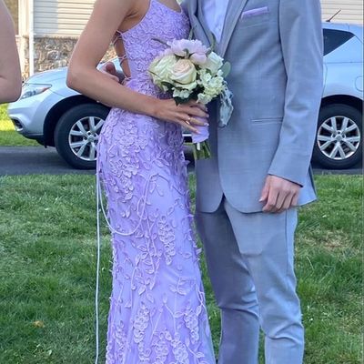 Purple mermaid prom dresses lace appliquesevening party formal gowns