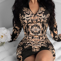 Fashion Women'S Long-Sleeved Tight Dress - Thumbnail 1