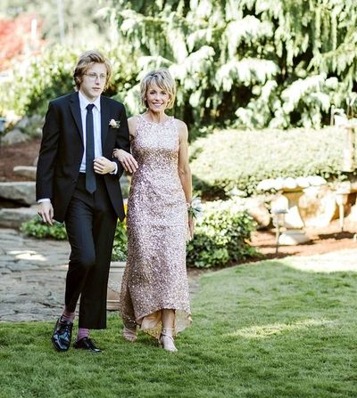 Pink Sequins Lace Mother of Bride Dress