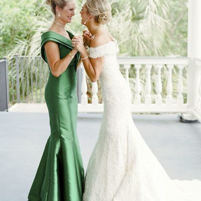 Green mermaid mother of bride and groom dress evening gowns