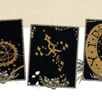 Constellation Golden Compass Starry Sky Stars Dream Witch Princess Black & White Stockings Pantyhose Garment - Thumbnail 1