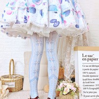 Stars & Moon Sweet Bow Pastel Color Princess Stockings Pantyhose Garment - Thumbnail 2