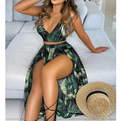 Sling women's printing two-piece dress