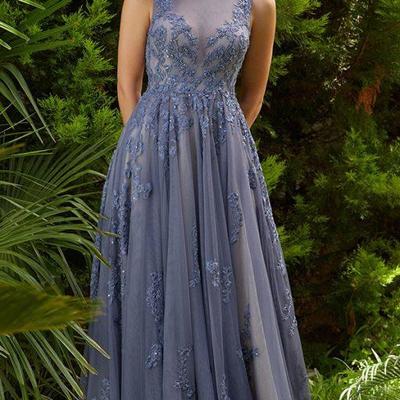 Eleghant a line lace appliques mother of bride and groom dress evening dress