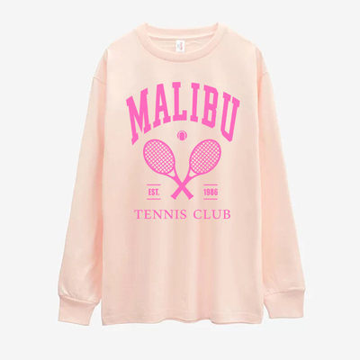 MALIBU TENNIS CLUB SWEATSHIRT ( Beige/Pink )