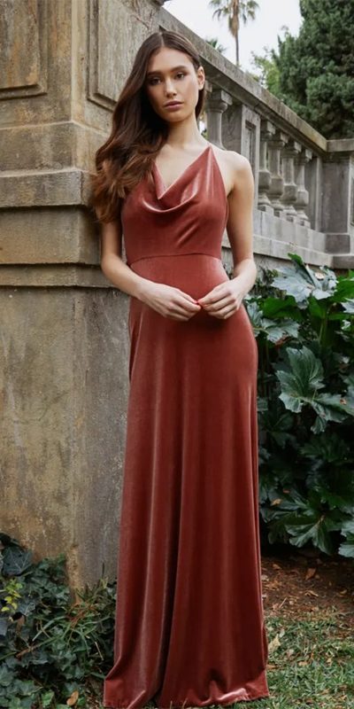 Simple Orange Sheath Prom Dress Evening Dress