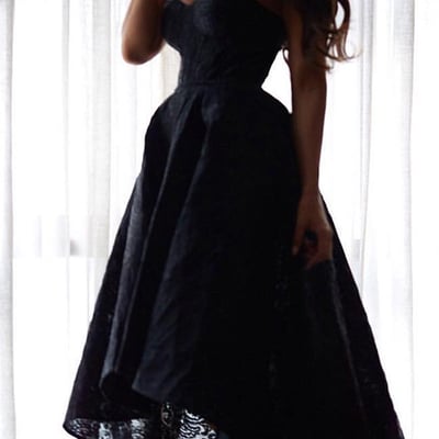 Simple black hilo lace country v neck wedding dress wedding bridal gowns - Thumbnail 3