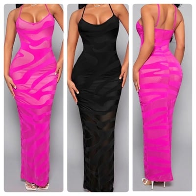 Printed bodycon maxi-td - Thumbnail 3
