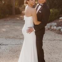Elegant Mermaid Sweetheart Satin Beach Wedding Dresses - Thumbnail 1