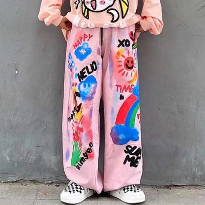 Graffiti casual pants