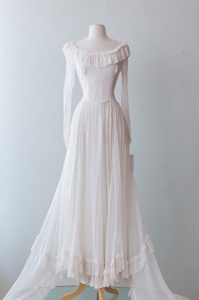 1950S Vintage Lace Wedding Dress Wedding Bridal Gowns