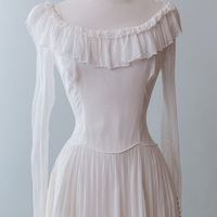 1950S Vintage Lace Wedding Dress Wedding Bridal Gowns - Thumbnail 1