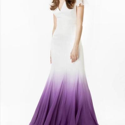 Simple ombre purple mermaid wedding dress wedding bridal gowns