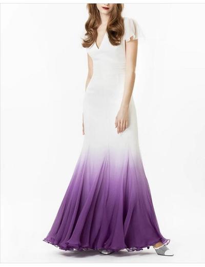 Simple Ombre Purple Mermaid Wedding Dress Wedding Bridal Gowns