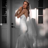 Simple Ombre Grey Mermaid Wedding Dress Wedding Bridal Gowns - Thumbnail 2
