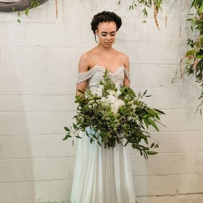 Green ombre dip dyed wedding dress bridal gowns