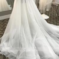 Detachable Skirt for Wedding Gowns Petticoat Four Layers Tulle Front Slit Removable Court Train for Bridal Dress Jumpsuits A Line Skirts - Thumbnail 1