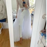 Detachable Skirt for Wedding Gowns Petticoat Four Layers Tulle Front Slit Removable Court Train for Bridal Dress Jumpsuits A Line Skirts - Thumbnail 2