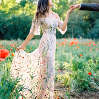 Unique Flower Floral Garden Wedding Gowns Bridal Gowns - Thumbnail 1