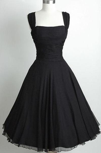 Vintage Black Short Homecoming Dress