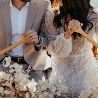 Sexy Sparkle Sequins Lace Wedding Dress Bridal Gown - Thumbnail 2