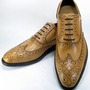 Western Style Cheap Price Brown Oxfords Leather Wingtip Brogue Leather Lace Up Shoes-1