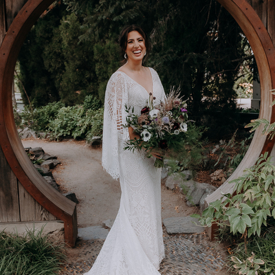 Simple boho beach lace sexy wedding dress bridal gown