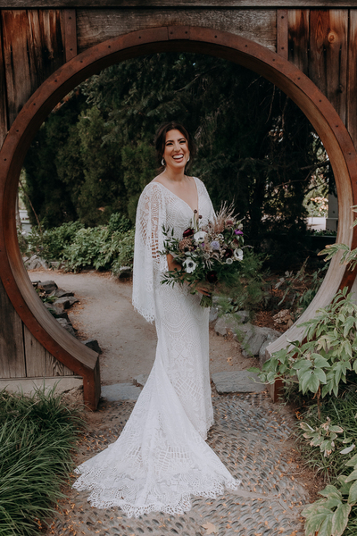 Simple Boho Beach Lace Sexy Wedding Dress Bridal Gown