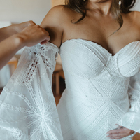 Simple Boho Beach Lace Sexy Wedding Dress Bridal Gown - Thumbnail 1