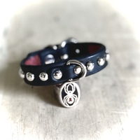 1-row medium dome studs lil’ d-ring wristband - Thumbnail 1