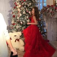 Red Feather Girls Pageant Dresses Jewel Neck Appliqued High Low Toddler Flower Girl Dress Lace Tulle First Communion Gowns - Thumbnail 1