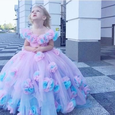 New colorful flower girl dresses ball gown tulle little girl wedding dresses vintage communion pageant dresses gowns - Thumbnail 3