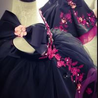 Lace Crystals Flower Girl Dresses Tulle Ball Gown Little Girl Wedding Party Gowns Vintage Pageant Dress Custom Size - Thumbnail 2