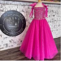 Hunter Pageant Dress for Little Girls Bows Sparkle Sequin Little Kid Birthday Holiday Fun-Fashion Runway Formal Party Gown Toddler - Thumbnail 1