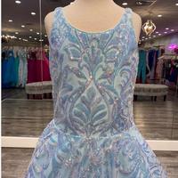 Liquid Sequins Girl Pageant Dresses Scoop Neckline A-Line Preteen Formal Event Wear Gowns Lace-Up Back - Thumbnail 1